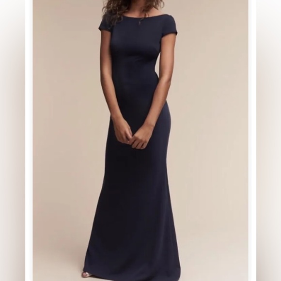 New Katie May BHLDN Madison 14, 16, 20 Blue Bow Back Long Bridesmaid Maxi Gown - Picture 2 of 11